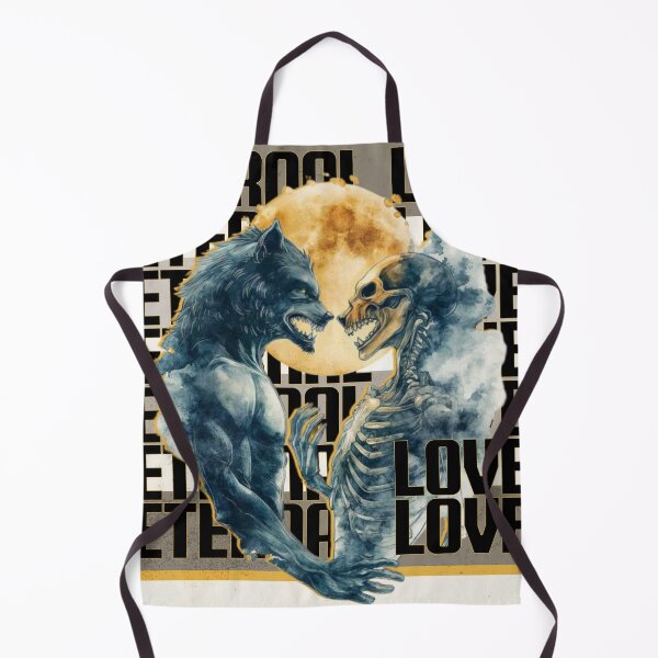 Item preview, Eternal Love Gothic – Werewolf vs Skeleton Moon Dark Fantasy Graphic designed and sold by justyna-s28.