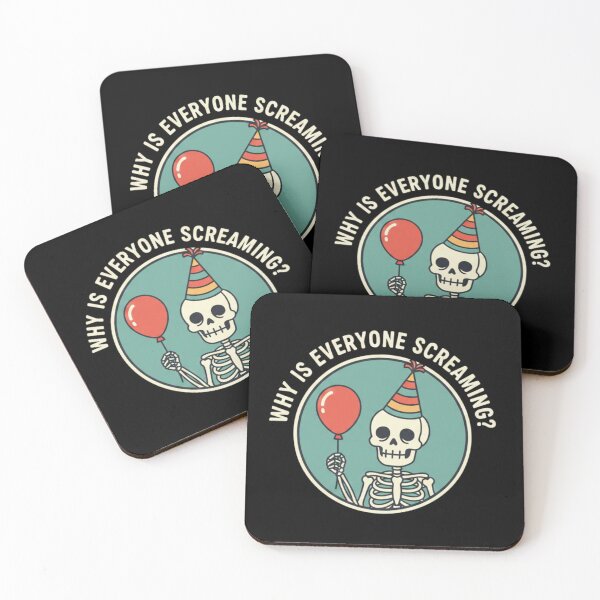 Item preview, Why Is Everyone Screaming? – Skeleton Dark Humor designed and sold by TinyJoy Studio.