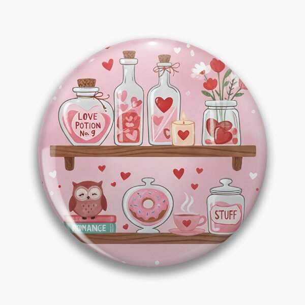 Item preview, Whimsical Love Potions and Romantic Trinkets Shelf Illustration designed and sold by naughty-raccoon.