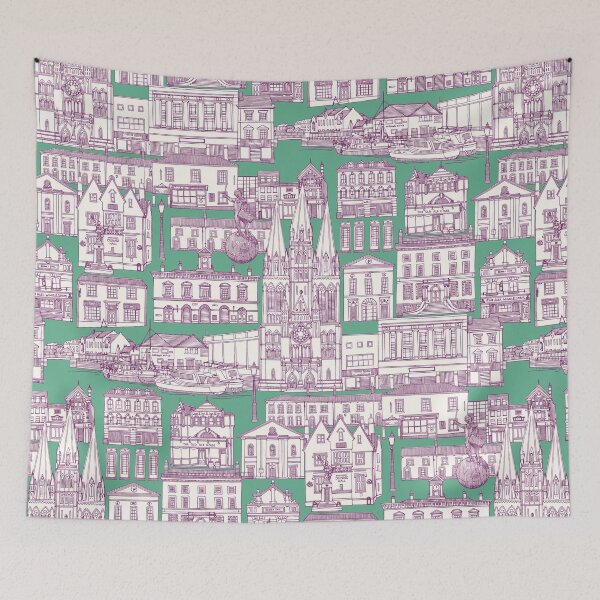Item preview, Truro toile purple peppermint designed and sold by scrummy.