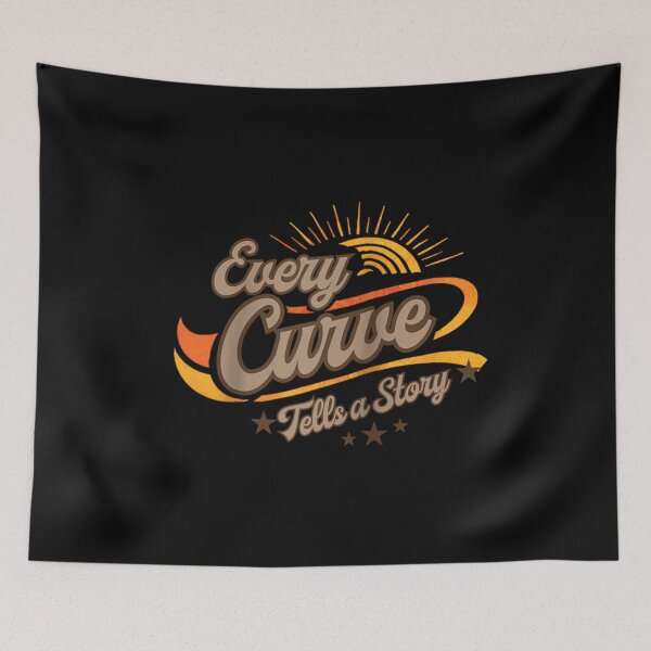 Item preview, Every Curve Tells a Story Vintage Sunburst Typography Retro Inspirational Graphic designed and sold by RenettaFunky.