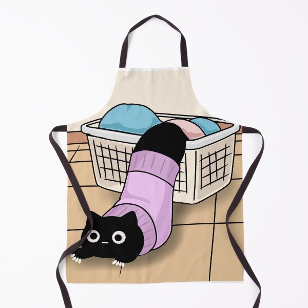 Item preview, Black Cat Stuck in Laundry Basket designed and sold by ThingsCatsDo.
