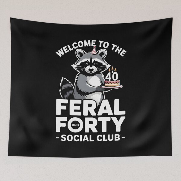 Item preview, Feral and Forty Social Club Birthday Raccoon designed and sold by PROPera-design.