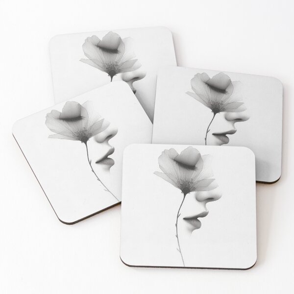 Item preview, Floral Soul – Minimalist Face and Flower Double Exposure Art designed and sold by GM-Creativeone.