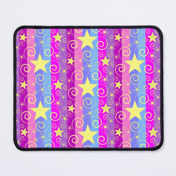 Item preview, Gold Stars with Swirls Stripes Halfdrop Magenta Pink Purple Blue designed and sold by Art in My Loft.