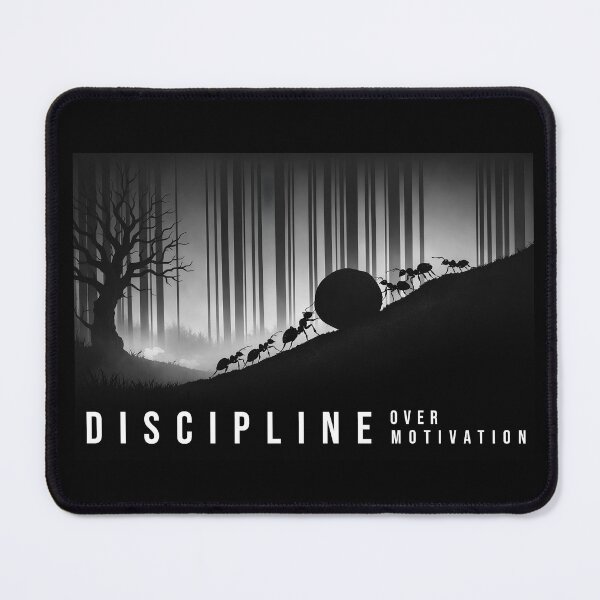 Item preview, Discipline Over Motivation – Dark Minimalist Mindset Illustration designed and sold by Ramkumar2025.