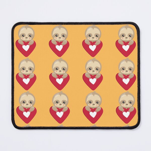 Item preview, Cute Sloth Holding Heart Seamless Love Pattern Drawstring Bag designed and sold by FestivityFinds.