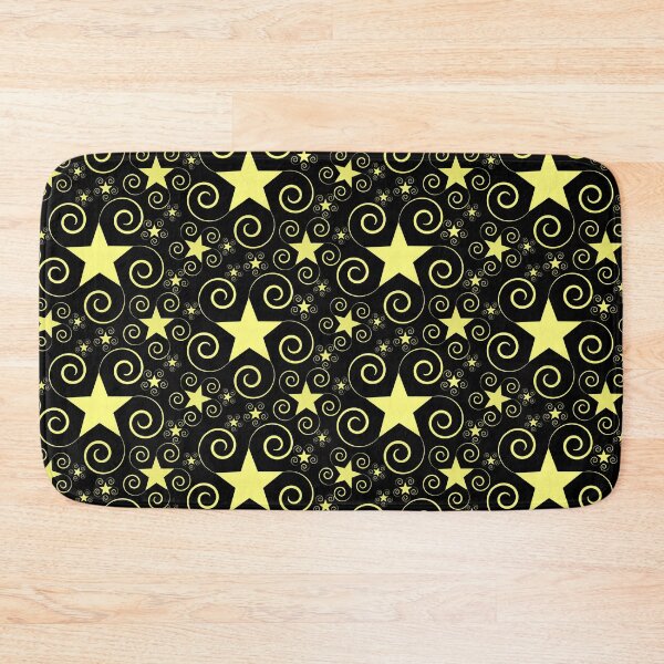 Item preview, Gold Stars with Swirls Halfdrop Black designed and sold by Art in My Loft.