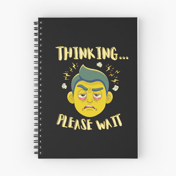 Item preview, Thinking Please Wait – Funny Overthinking Cartoon Expression designed and sold by AdicretorDesign.