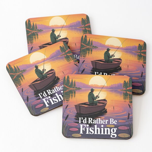 Item preview, I’d Rather Be Fishing Vintage Sunset Serene Lake Fisherman Design designed and sold by al21ex.