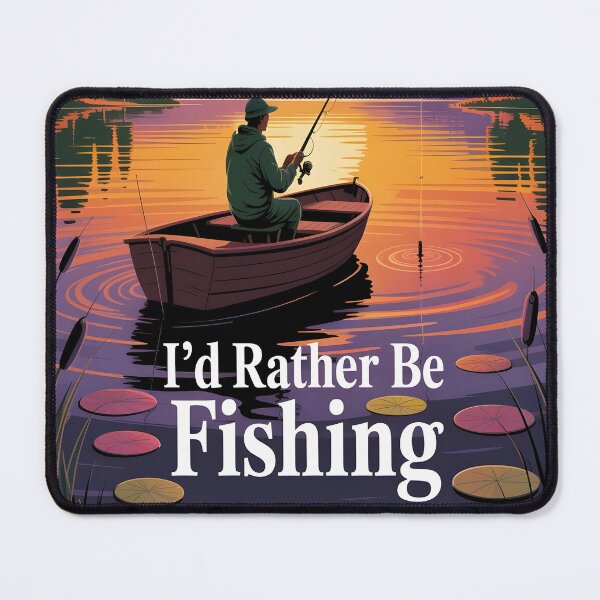 Item preview, I’d Rather Be Fishing Vintage Sunset Serene Lake Fisherman Design designed and sold by al21ex.