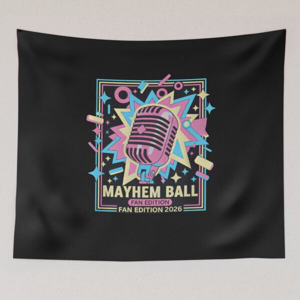 Item preview, Mayhem Ball Fan Edition 2026 T-Shirt | Retro Concert Microphone Neon Pastel Music Festival Tee designed and sold by ZyxDes.