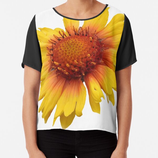 Blanket-Flower Chiffon Top