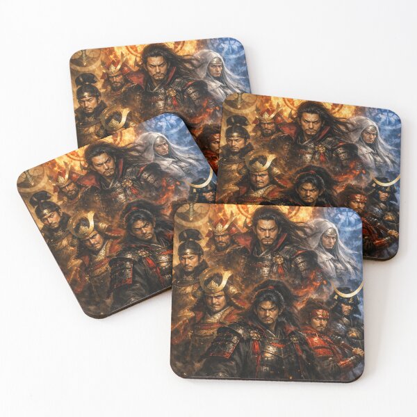 Item preview, Seven Warlords of the Sengoku Flame — Legendary Samurai Portrait designed and sold by Mori-no-Akari.
