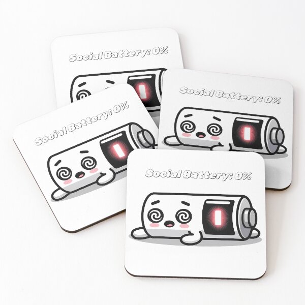 Item preview, Social Battery 0% - Funny Cute Exhausted Introvert Battery designed and sold by InkLogicLab.