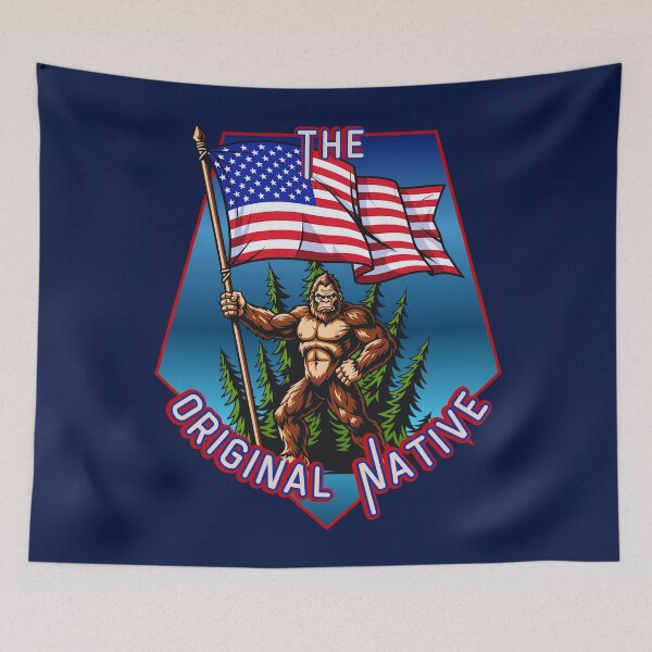Item preview, American Flag Bigfoot (The Original Native) designed and sold by Tripp Art Studio.