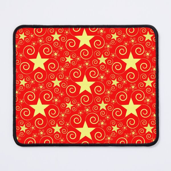 Item preview, Gold Stars with Swirls Halfdrop Red designed and sold by Art in My Loft.