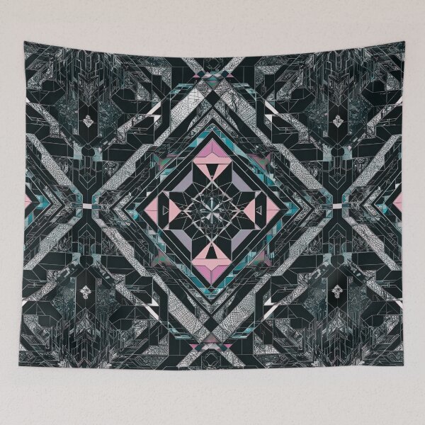 Item preview, Dark Geometric: Cyberpunk Crystal Bloom designed and sold by mxztar.