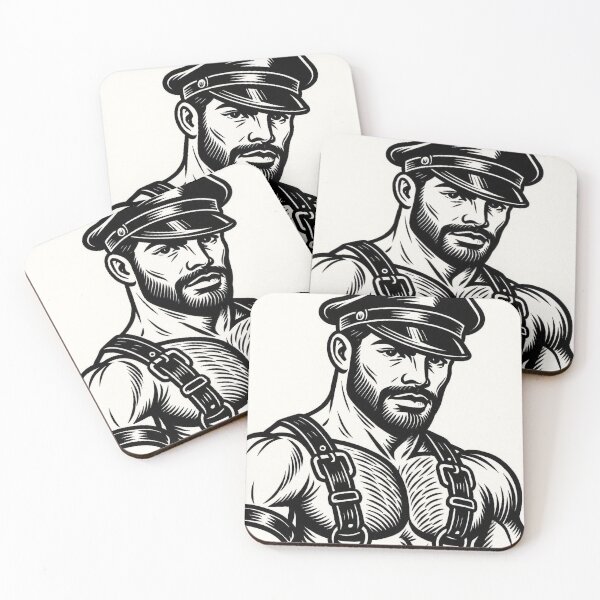 Item preview, Gay Leather Daddy Pride Tatoo Splash Tom of Finland Tribute Gay Leather Pride Graphic Design designed and sold by ItsAKinkThing.