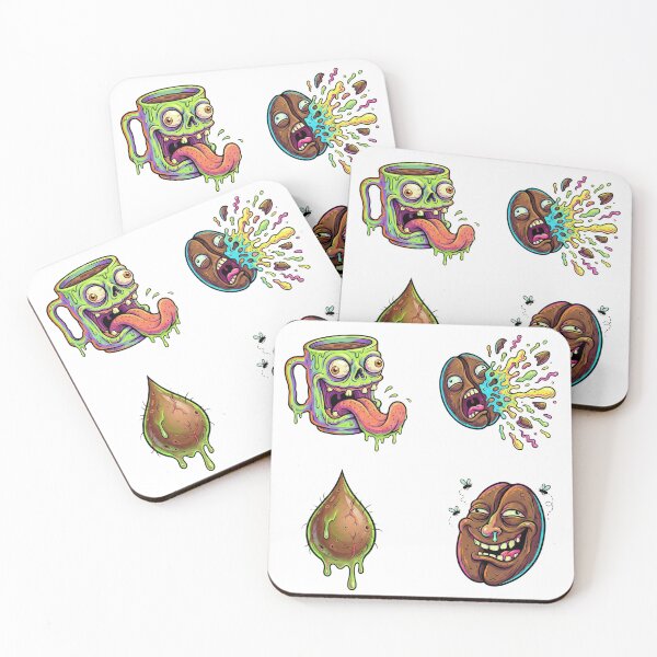 Item preview, ​Neon Zombie Coffee Monster Sticker Illustration Set designed and sold by NonditStudio.