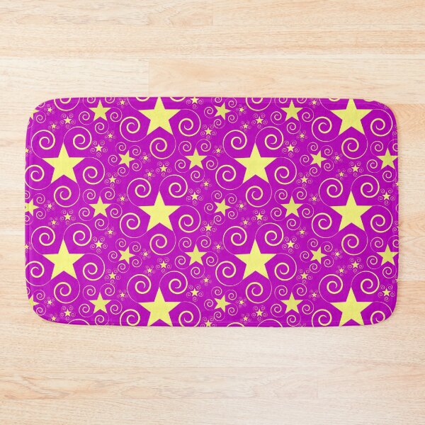 Item preview, Gold Stars with Swirls Halfdrop Magenta designed and sold by Art in My Loft.