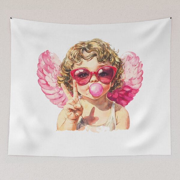 Item preview, Cupid Blowing Bubble Gum Heart Sunglasses Valentines designed and sold by Starry Night Creative Art.