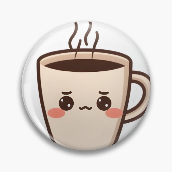 Artikelvorschau, Niedliche besorgte Kaffeetasse – Kawaii-Kaffeefigur-Illustration entworfen und verkauft von StickerNexa.