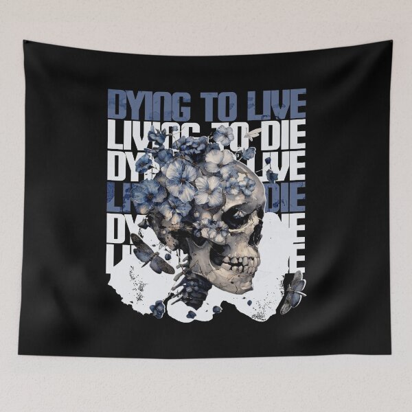 Item preview, Dying to Live Floral Skull Graphic - Gothic Memento Mori Aesthetic designed and sold by justyna-s28.