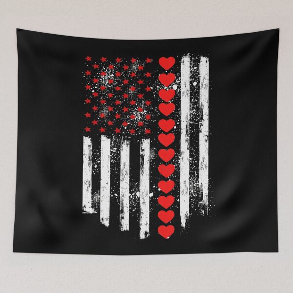 Item preview, Retro Love Heart Graphic USA American Flag Valentine Men designed and sold by Starry Night Creative Art.