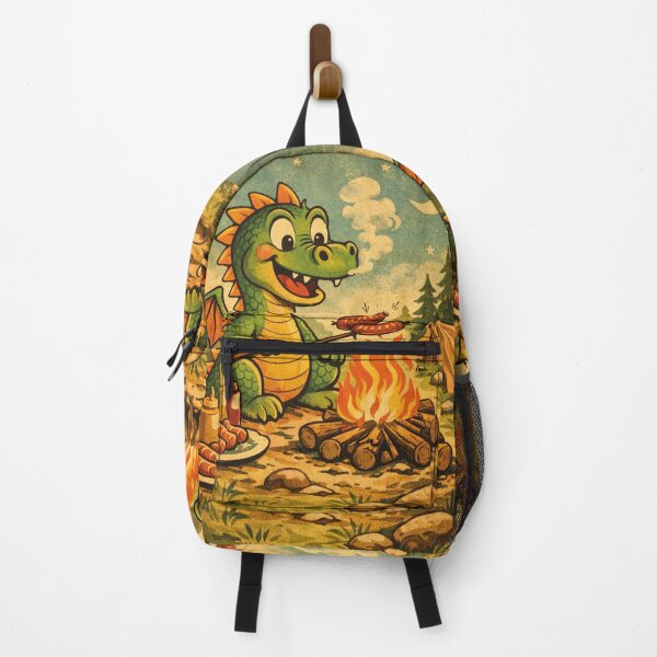 Item preview, Little dragon by the campfire – Cute retro barbecue design designed and sold by Mauswohn.