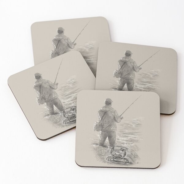 Item preview, Fisherman, Crab, and Fish Pencil Drawing designed and sold by kolonjArt.