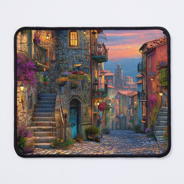 Item preview, Charming Cobblestone Street at Sunset in Italy designed and sold by Artessie.