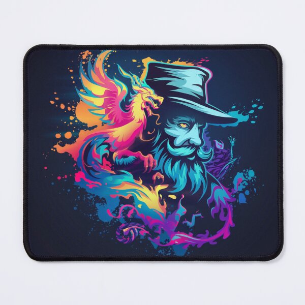Item preview, FusiTink Wizard & Phoenix – Neon Street Art Fantasy Logo (Dark Background) designed and sold by FusiTink.