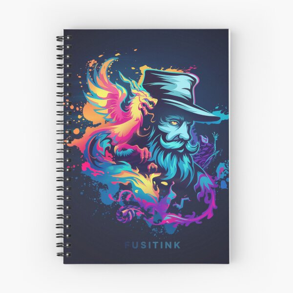 Item preview, FusiTink Wizard & Phoenix – Neon Street Art Fantasy Logo (Dark Background) designed and sold by FusiTink.