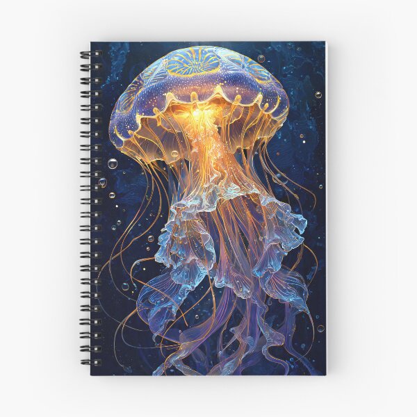 Item preview, Glowing Jellyfish Bioluminescent Deep Sea Fantasy Art designed and sold by JackrabbitPub.