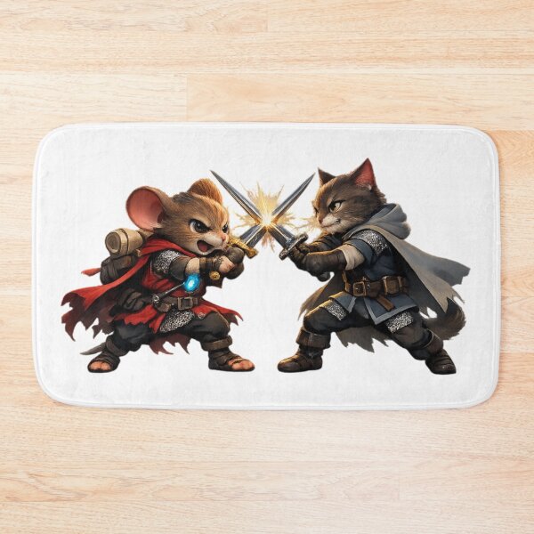 Item preview, Fantasy Zippy Mouse vs Cat Sword Duel Graphic Tee designed and sold by Zippy Creation.