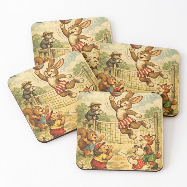 Item preview, Forest animals playing volleyball – Cute retro summer design designed and sold by Mauswohn.