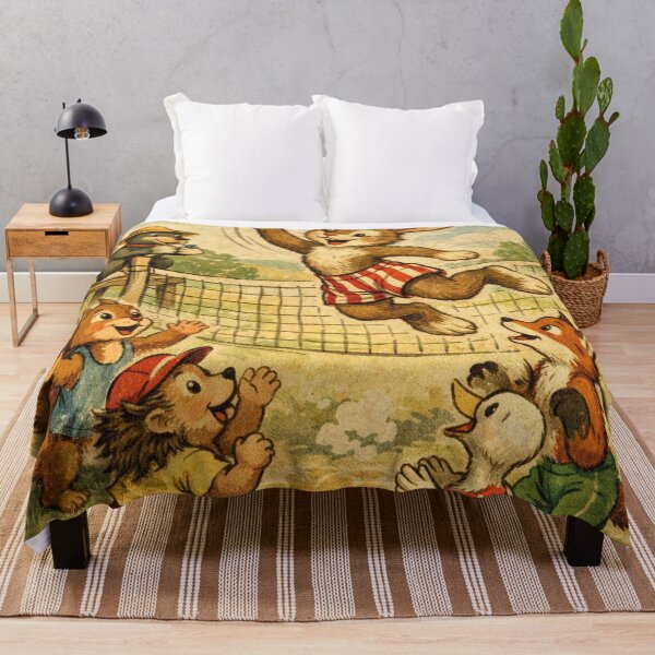 Item preview, Forest animals playing volleyball – Cute retro summer design designed and sold by Mauswohn.
