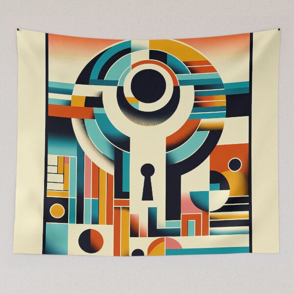 Item preview, Geometric Keyhole Letterform Abstract designed and sold by InkSmithery.