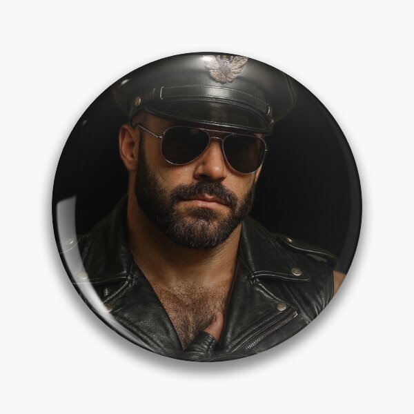 Item preview, Vintage Gay Leather Daddy Biker Hyperrealism Gay Pride Graphic Design designed and sold by ItsAKinkThing.