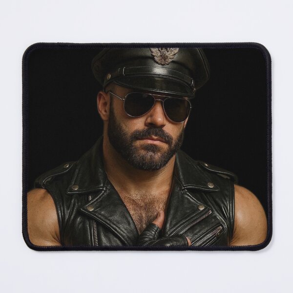 Item preview, Vintage Gay Leather Daddy Biker Hyperrealism Gay Pride Graphic Design designed and sold by ItsAKinkThing.