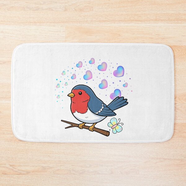Item preview, Whimsical Songbird - Cute Bird with Iridescent Hearts and Butterfly designed and sold by Love3Happy.