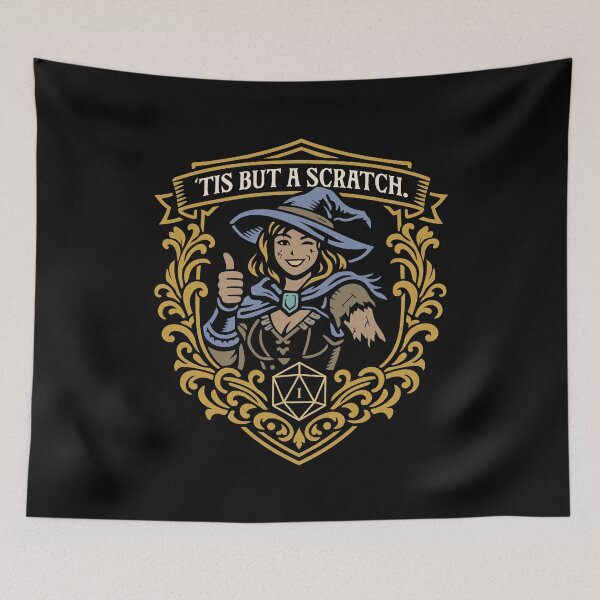 Item preview, Medieval Sorcerer Tis But a Scratch Dark Humor designed and sold by pixeptional.