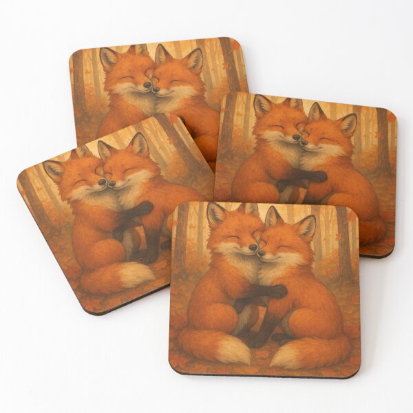 Item preview, Fox-Ever Together Foxes in Love Autumn Cute Quote Couple designed and sold by Lyvion design.