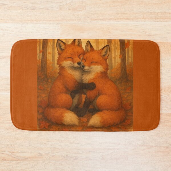 Item preview, Fox-Ever Together Foxes in Love Autumn Cute Quote Couple designed and sold by Lyvion design.
