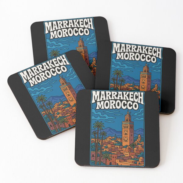 Item preview, Marrakech Morocco Retro Cityscape designed and sold by TomFrontierArt.