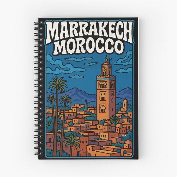Item preview, Marrakech Morocco Retro Cityscape designed and sold by TomFrontierArt.