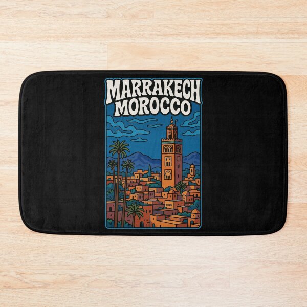 Item preview, Marrakech Morocco Retro Cityscape designed and sold by TomFrontierArt.