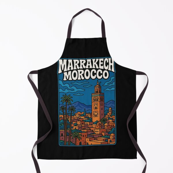 Item preview, Marrakech Morocco Retro Cityscape designed and sold by TomFrontierArt.