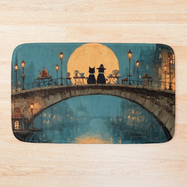 Item preview, Two Cats Under the Moon designed and sold by Erika Kaisersot.